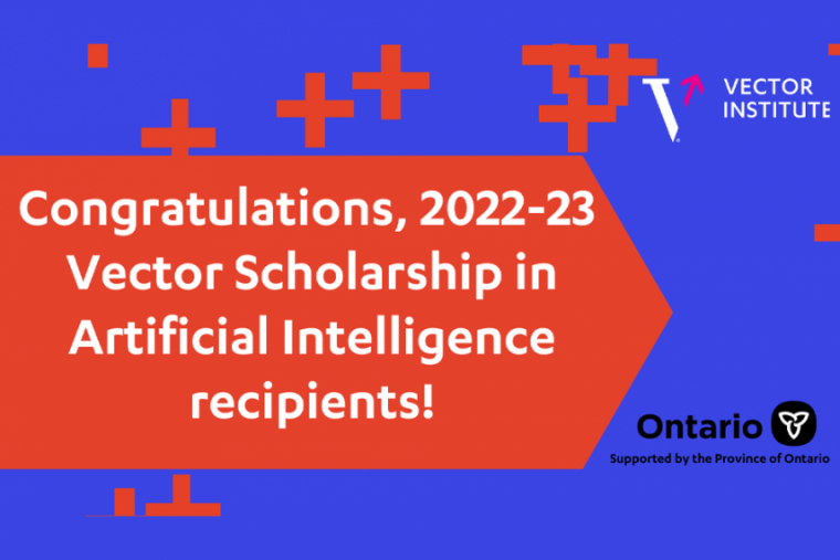 Infographic congratulating this year's Vector Scholarship winners.